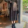 Snordic Women Autumn Overdized V Neck Full Sleeve Long Twist tröja Sashes Split Hem Stickover Jumpers 201201