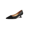 2022 Primavera New Women Sapatos Elegantes de Couro Genuíno Estilo Francês Pointed Toe Alto Salto Alto Couro Comutador Sapatos Bombas Bombas