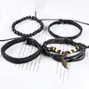 Multi-layer Retro Leather Bracelets For Men Beads 4 pcs Bracelet set Handmade Anchor Infinity Charm Bracelet Wrap Jewelry