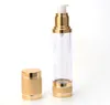 15 30ml Gold Cosmetic Airless Pump Bottle Portable Refillable Pump Dispenser Bottle For Lotion Airless Pink Cosmetic Container SN56780786