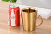 Den senaste modellen 304 rostfritt stål dubbelskikt kaffekopp kreativ vatten kopp isolering anti-sciumding hushållsartiklar öl rånar