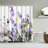 Flores de natureza colorida Curtins de chuveiro de poliéster à prova d'água de alta qualidade cortinas de banheiro de alta qualidade para o banheiro T200102
