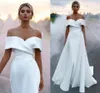 Vestidos Mermaid Wedding Dresses 2021 Soft Satin Bridal Gowns Off The Shoulder Princess Wedding Party Dress With Detachable Skirt