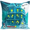 LED kussensloop Happy Halloween Christmas Lighted Sofa Sierkussen Case 45 * 45cm Home Kerstmismotief Kussensloop