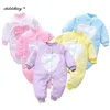 Born Baby Printemps Vêtements d'hiver Veste pour bébé pour filles Combinaison Garçons Soft Flanelle Bebe Romper 0-18 mois 211229