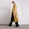 冬のダブルフェイスウールコート女性のジャケットカシミヤ韓国風のウインドブレーカー女性服Manteau Femme wpy1907