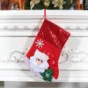 Décorations de Noël moyennes chaussettes suspendues mignon sac cadeau de bonbons bonhomme de neige père noël cerf ours bas arbre décor pendentif8207274