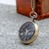 New Quartz Vintage Small Bronze Mini Black Bottom Pocket Watches Necklace Sweater Chain Fashion Flip Hanging Watch Copper Color Steel Bezel