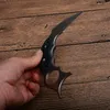 Oferta especial Karambit facas 440c lâmina de cetim completo Tang Micarta lidar com lâminas fixas garra faca tática com bainha de couro
