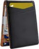 Mode minimalistiska män plånbok bifold äkta läder kolfiber kontant pengar klipp handväska plånbok rfid blockering po korthållare org269q