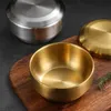 304 Stainless Steel Double With Lid Soup Steamed Rice Anti-Scalding Child Small Bowl Korean Cuisine 201214