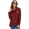 Frauen Mode Pullover Taste Rollkragen Warme Unregelmäßige Herbst Winter Kleidung Frau Casual Damen Pullover Kleidung 2020 Slim LJ201113