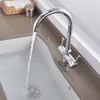 drinking Water Purification Tap Beige&Chrome Kitchen sink Faucet mixer Design 360 Degree Rotation filtered Kitchen Faucet T200424