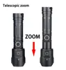 جديد XHP100 قوي XHP LED LED Tractical Trach Torch XHP90 مصباح يدوي USB القابل لإعادة الشحن بحلول 18650 26650 البطارية 225E