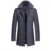 Swobodny gruby wełniany płaszcz zimowy mężczyźni dobrej jakości podwójny kolor Mannen Jassen Winter 201127