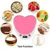 Portable Digital Kitchen Scale LCD Monitor Auto Zero Auto Poweroff Solid Heart Shape Gift For Measuring Weight Food Water Powder 201116