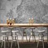 Anpassad någon storlek väggmålning tapet europeisk stil personlighet cement vägg världskarta väggmålning restaurang café bakgrund fresco
