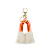Handgjorda Boho Rainbow Tassel Key Ring Bag hänger Gold Keychain Holder Fashion Jewelry Gift Will and Sandy