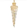 High-end fashion crystal chandelier double staircase chandelier lighting simple villa hotel spiral staircase lamp long pendant lights