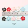 DIY Wholesales Cherry Blossom Alloy Decoration Pendant Accessories Multi-colors Rubber Band Earrings Hanger Holder