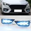 1 Pair Car LED DRL Daytime Running Lights for MG6 MG 6 2020 with yellow Turn signal Fog Lamp Covers