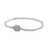 Mode de luxe en argent sterling brins de perles CZ Diamond Bracelet Boîte d'origine Convient pour Pandora 925 Silver Lock Snake Chain Bijoux pour femmes