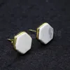 Boucles d'oreilles en pierre gemme naturelle pour femmes géométriques couleur or oreille ongles Amazonites Howlite rose Quartz cristal bijoux de mariage