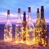 Akülü Garland Şarap Şişesi Mantarlı Işıklar 2 M 20 LED Bakır Tel Parti Düğün Dekor için Renkli Peri Işıklar Dize