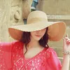 New Wide Brim Summer Hats For Women Vacation Leisure Beach Hat Ribbon Bow Sun Visor Straw Hat Panama Woman's Sun Caps Y200102