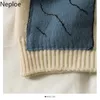 Women's Knits & Tees Neploe Cropped Cardigan Tops Fall 2021 Women Clothing Contrast Color Knitted Sweater Coat Casual Sueter Mujer Korean Pu