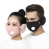 2 en 1 masque facial à valve avec cache-oreilles en peluche hiver masques de bouche chauds bouche-moufle oreillette masque de cyclisme en plein air avec 2pcs filtres CCB2698