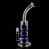 2020 Nuovo design nero 10 in bong di vetro Filtro per pneumatici Dab Rig Pipa ad acqua per fumatori Banger Clear Bong Pettine a due strati su richiesta