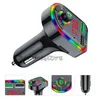 Bluetooth Car Carregador F6 Kit FM Transmissor Mãos Grátis FM Radio Adaptador RGB Atmosfera Lâmpada Lâmpada Lâmpada De Áudio Recianiver com caixa de varejo