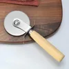 Stainless steel pizza hob Pizza round knife Wooden handle crisping pizza knife tool