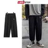 Lappster män Solid Harajuku Harembyxor 2021 Mens Black Baggy Oversized Wide Ben Cargo Byxor Man Vintage Casual Joggers Byxor H1223