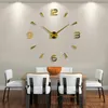 2020 New Haute Qualité 3D Autocollants Creative Mode Salon Horloges Décoration De La Maison Grande Horloge Murale Duvar Saat Y200407