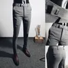 2020 New Arrival Mens Dress Pants Men Solid Color Slim Fit Masculino Social Business Pants Casual Skinny Terno Calças Asian Size296O