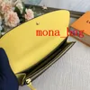 Мона Сумка Бедная Кожаная кошелька для женщин многоцветный длинный держатель для карт женский кошелек классический карман на молнии 8 цветов 60696 целый l322d