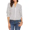 Blusa de bolinhas xxl roupas v-decote camisa de manga comprida plus tamanho tops para mulheres blusa de escritório 220311