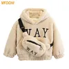 VFOCHI Boy Girl Sweatshirts with Bag Winter Wool Thick Children Hooded Long Sleeves Sweatshirt Unisex Warm Girls 220125