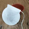 100 pcs / mycket runda tepåsar verktyg tom filterpåse kaffe påse för lös blad påse med sträng
