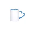DIY Sublimation Ceramic Mug With Heart Handle 320ml White Ceramic Cups Colorful Inner Coating Creativity Coffee Cup w-00677