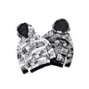 키즈 후드 봄 가을 소년 스웨터 하라주쿠 까마귀 청소년 편지 인쇄 아이드 후드 의류 패션 탑 LJ201012