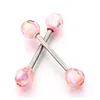 2pcs 형광 혀 피어싱 스테인레스 스틸 혀 바벨 젖꼭지 피어스 링 링 섹시한 Lengua Pircing Pezon Zungen Piercing f jllnrf