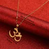 Indien Yoga Halskette Anhänger Männer OHM Hindu Buddhist AUM OM Hinduismus Outdoor Sport Gold Farbe Metall Kette Schmuck