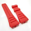 25mm Red Watch Band Rubber Strap For RM011 RM 50-03 RM50-01264P