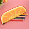 2021 Fruktstil Gullig skolpennväska för flickor Novelty Leather Pencil Bag Kawaii Stationery Office School Supplies