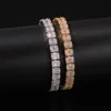 Ladder Tennis CZ Iced Out Bracelets Hip Hop Cuban Link Chain Diamond Mens Bracelet Charme Gold Silver Rapper Bangles7040583