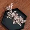 Handmade Big Crystal Hair Combs 3 Цвета Роскошные полные расчески Свадебные аксессуары для волос Оголовки повязки Bridal Vain Band 211224