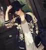 Damesjassen Groothandel - Two Side Wear Dames Borduurwerk Floral Phoenix Bird Short Brand Bomber Jacket Jas Pilot Uitloper Tops Spring Women